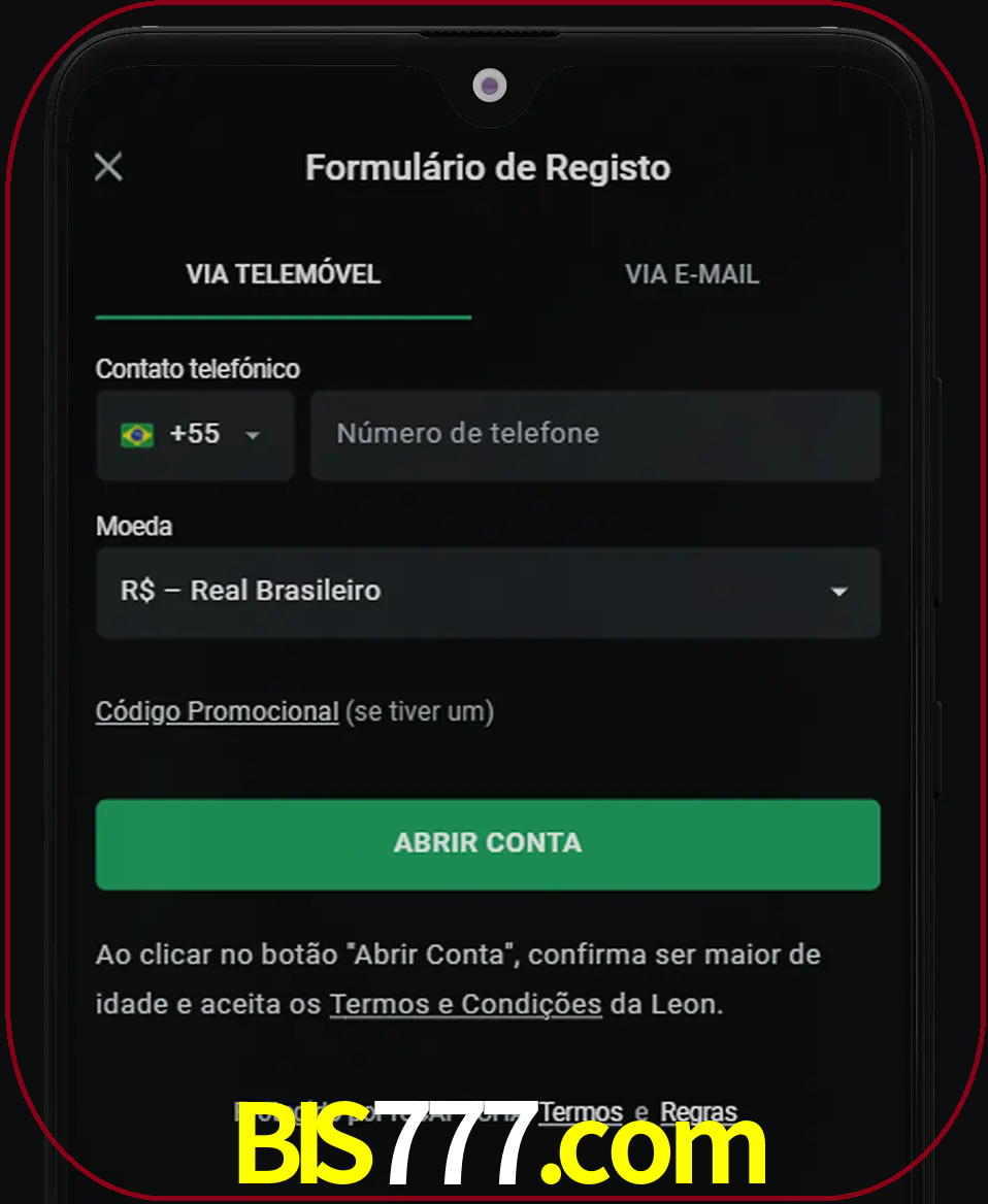 Abra o aplicativo e inicie o processo de registro.