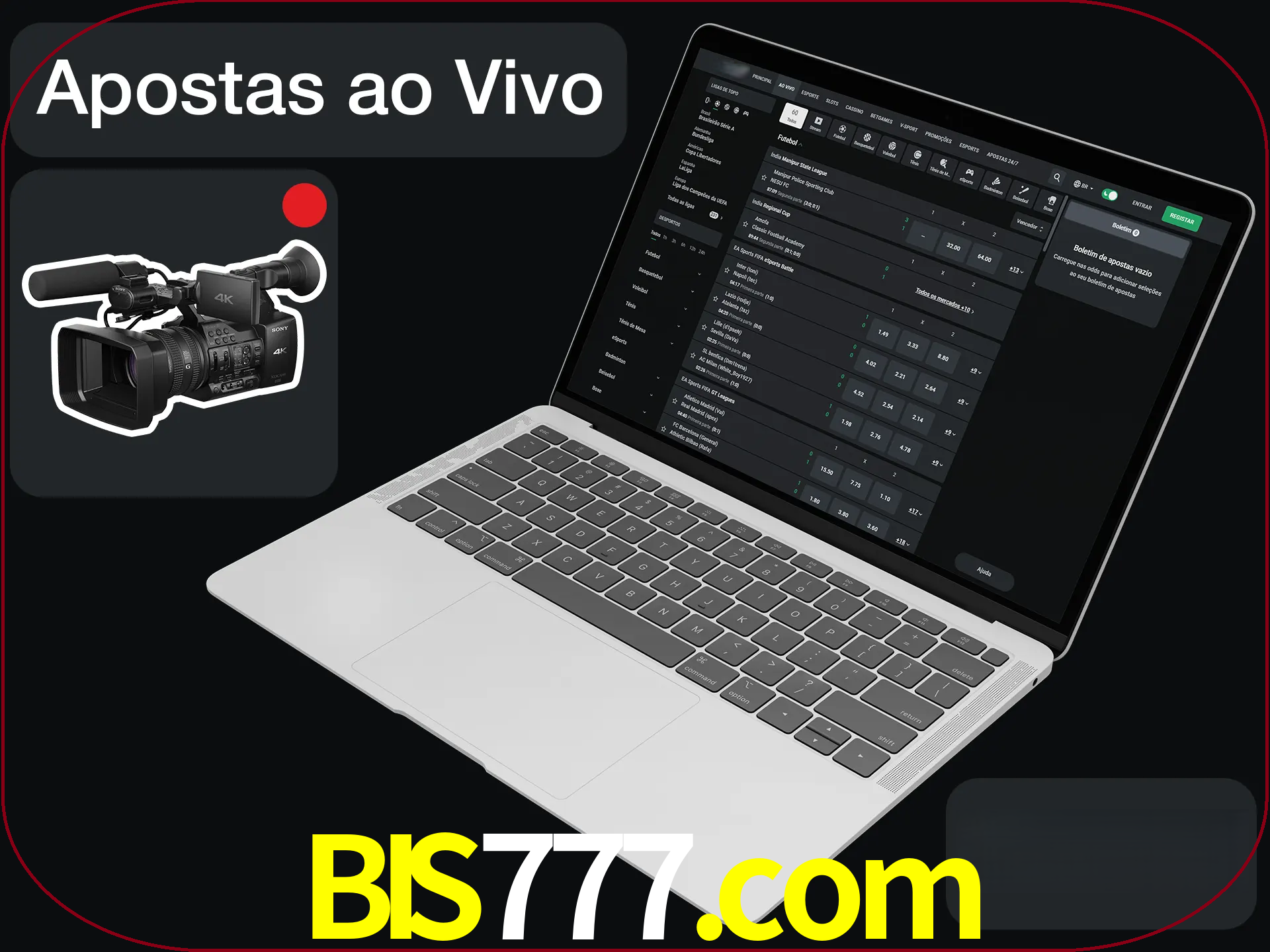 Aposte em formato ao vivo em nosso site.