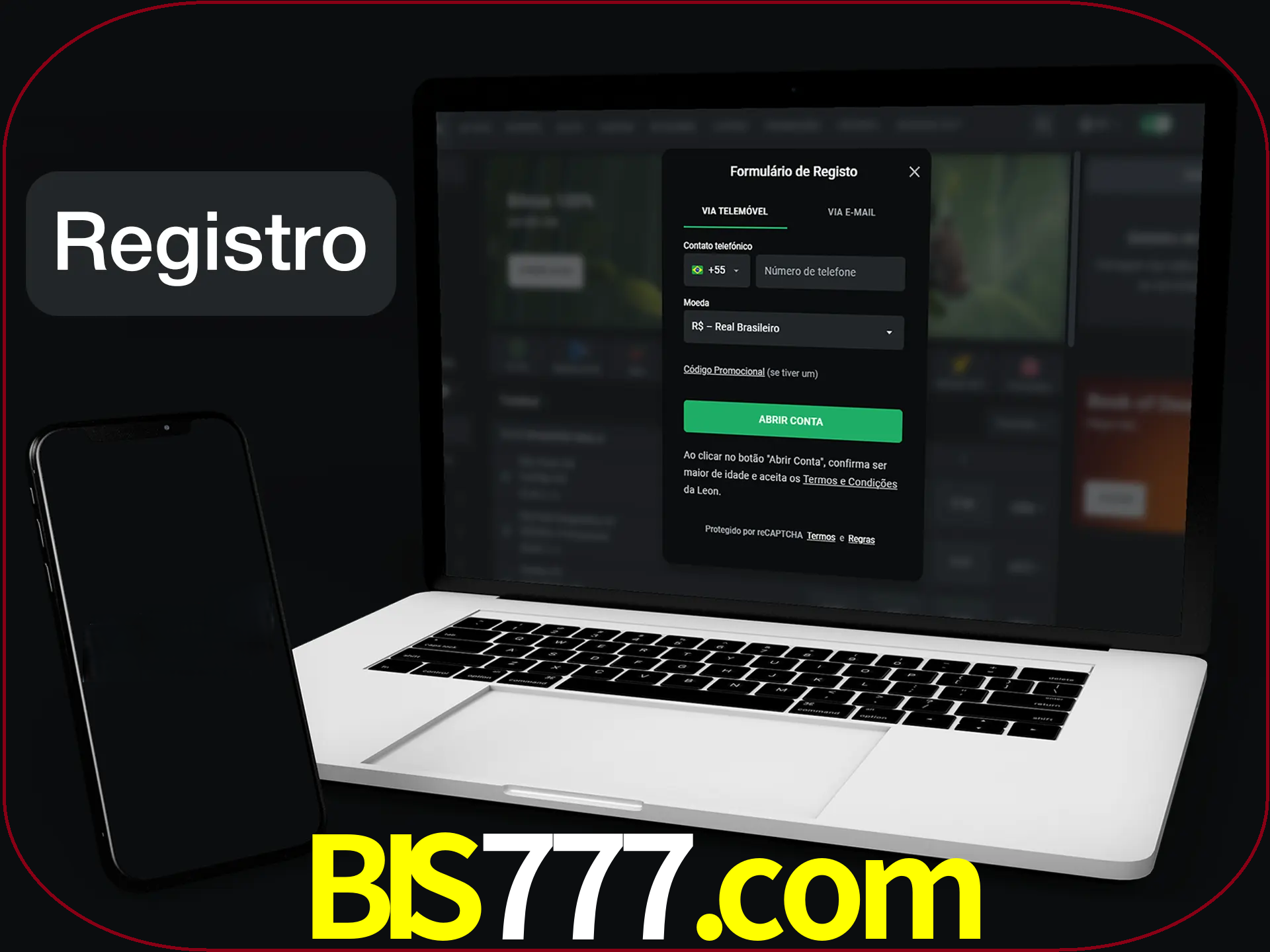 O registro na LeonBet é simples.