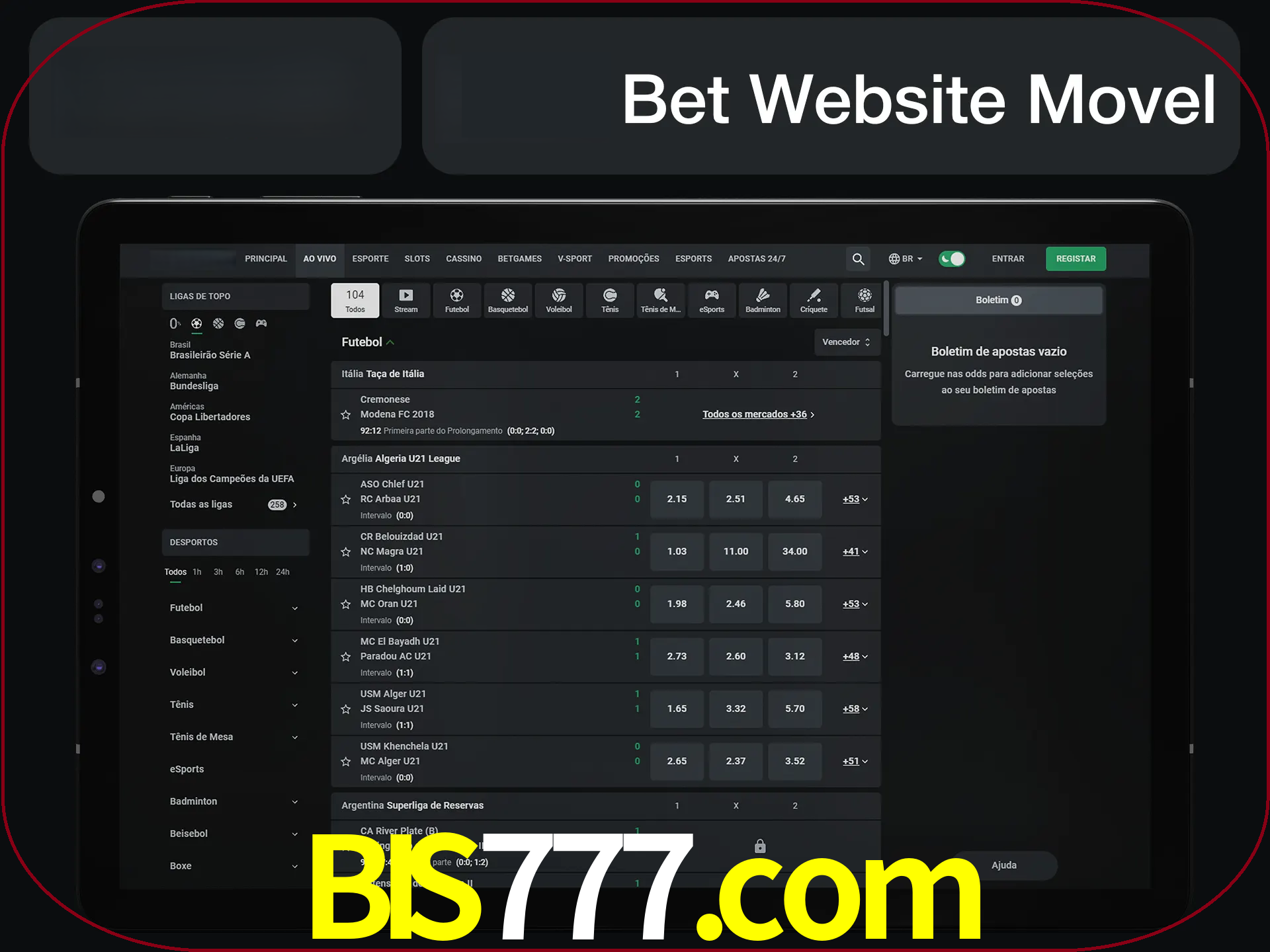 Use nosso website em qualquer dispositivo.
