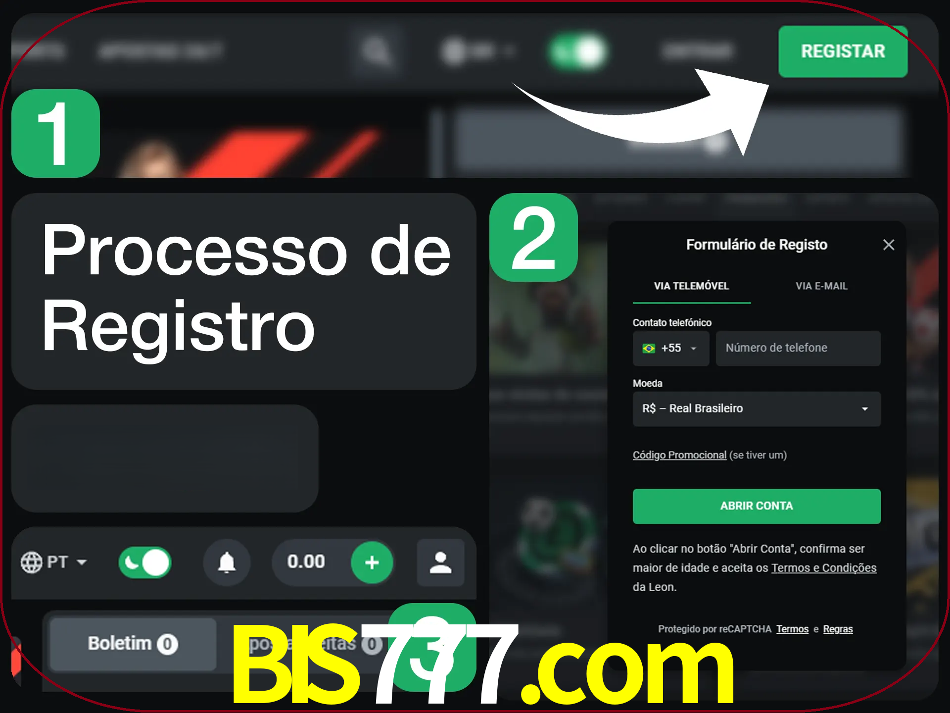 O processo de registro na LeonBet é simples.
